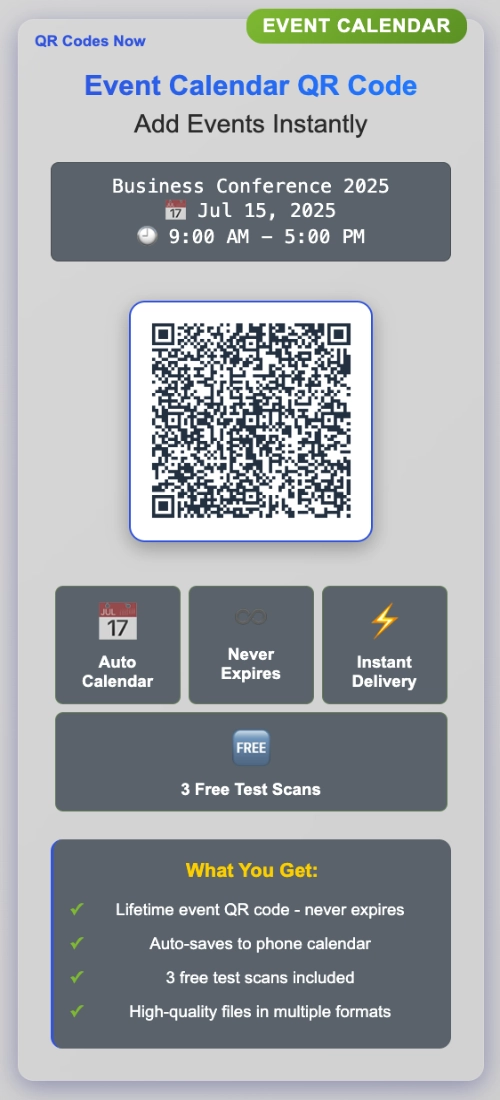EVENT CALENDAR QR CODE