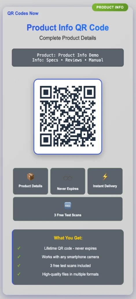 PRODUCT INFO. QR CODE