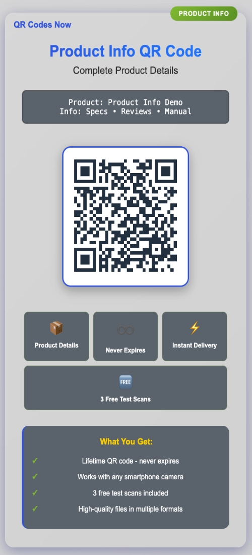 PRODUCT INFO. QR CODE