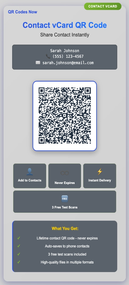 CONTACT vCard QR CODE