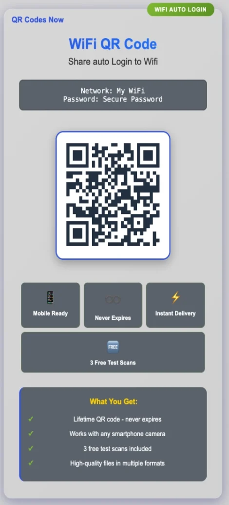 WI-FI PASSWORD QR CODE