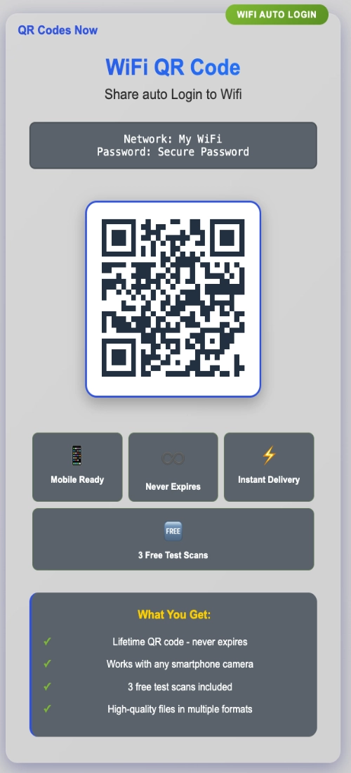 WI-FI PASSWORD QR CODE